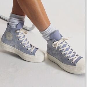 Converse Chuck Taylor Blue Shimmer Suede High Tops 10.5 NIB